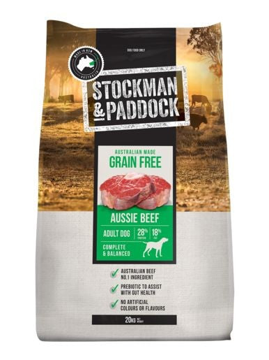 Stockman & Paddock Grain Free Beef Dry Dog Food 20kg * Store Pick Up Or Local Delivery Only *