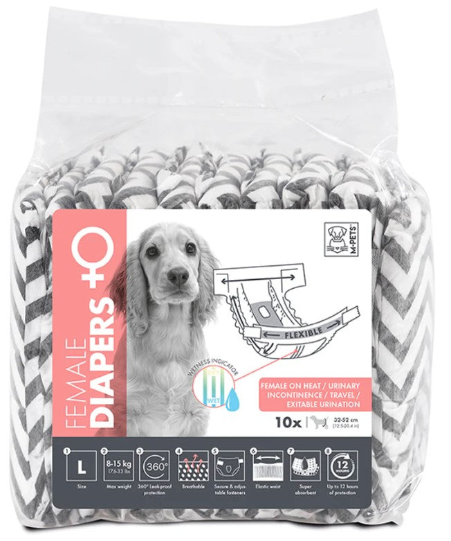 M-pets Dog Diapers Female Large 10 Pack