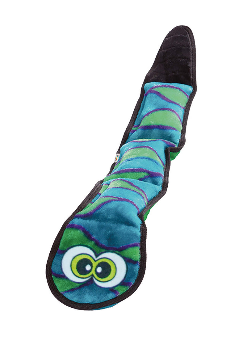 Outward Hound Invincibles Blue Snake Plush Dog Toy  Blue  Large