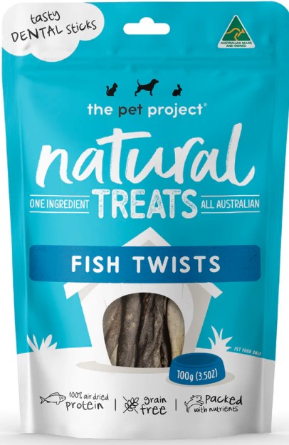 The Pet Project Dog Treats Fish Twists 100g