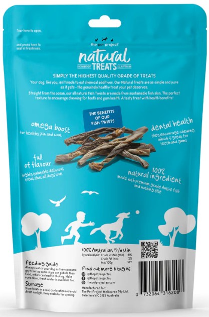 The Pet Project Dog Treats Fish Twists 100g