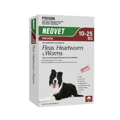 Neovet Flea,heartworm And Worms For Large Dogs - 10kg To 25kg (6 Pack)