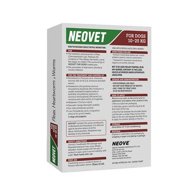 Neovet Flea,heartworm And Worms For Large Dogs - 10kg To 25kg (6 Pack)