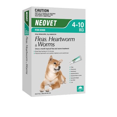 Neovet Flea, Heartworm And Worms For Medium Dogs - 4kg To 10kg (3 Pack)