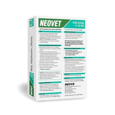 Neovet Flea, Heartworm And Worms For Medium Dogs - 4kg To 10kg (3 Pack)