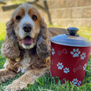Loving Pets Bella Dog Bowl Treat Canister Merlot