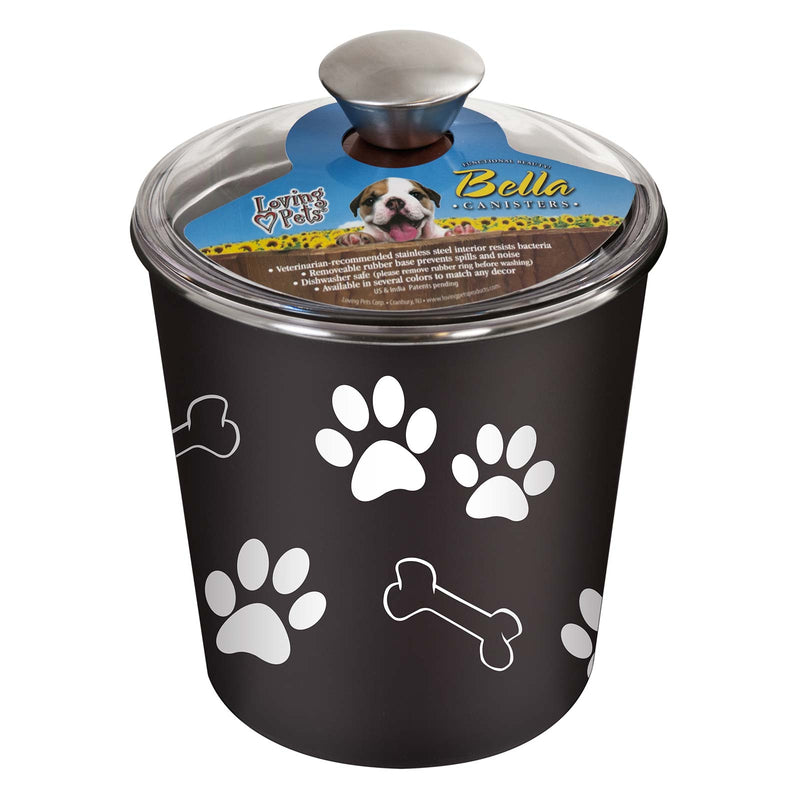 Loving Pets Bella Bowl Treat Canister Espresso