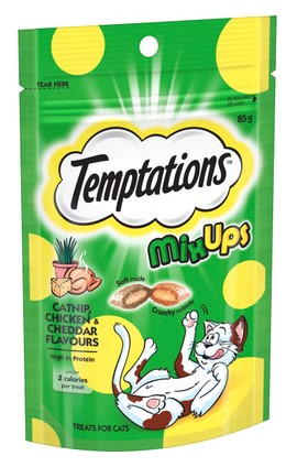 Temptations Cat Treats Mix Ups Chicken, Catnip And Cheddar 85g
