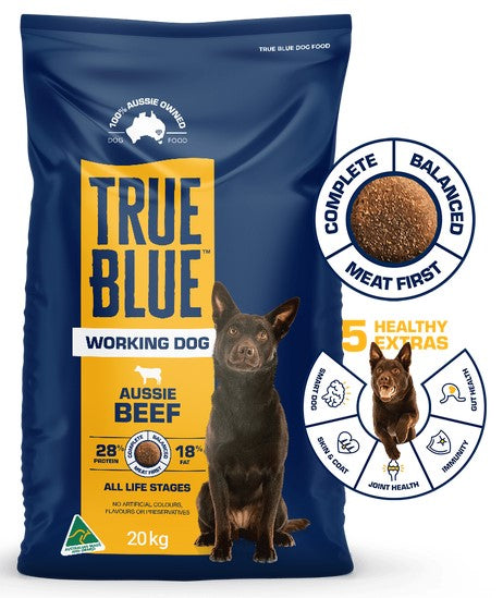 True Blue Dog Food Working Dog Beef 20kg * Click & Collet Or Local Delivery Only*