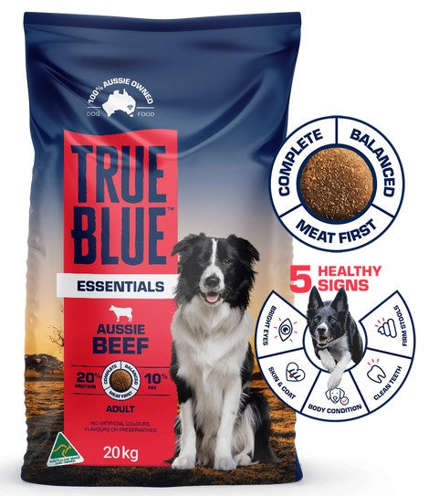 True Blue Dog Food Essentials Beef 20kg * Click & Collet Or Local Delivery Only*