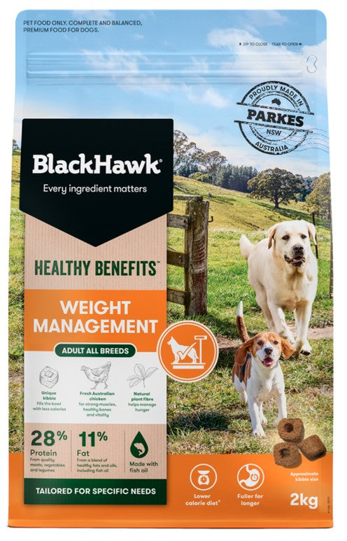 Black Hawk Healthy Benefits Adult Weight Management Dry Dog Food 2kg