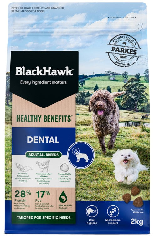 Black Hawk Healthy Benefits Adult Dental Dry Dog Food 2kg Bag
