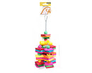 Avi One Bird Toy Coloured Wood Cube With Bell 35x11cm