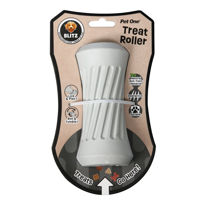 Blitz Dog Toy Rubber Treat Roller Grey Medium