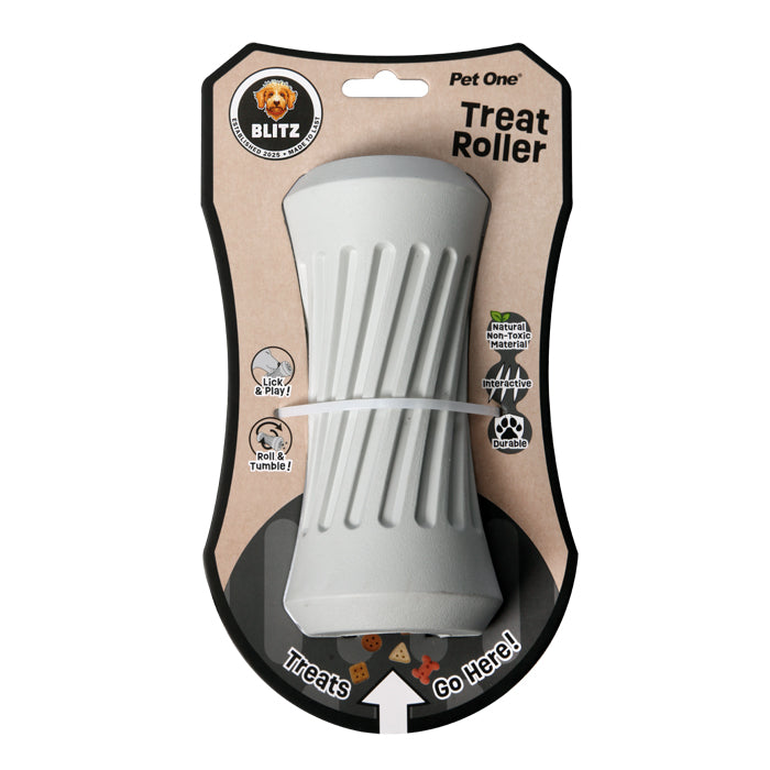 Blitz Dog Toy Rubber Treat Roller Grey Large