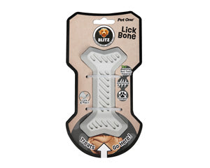 Blitz Dog Toy Rubber Lick Bone Grey Medium 