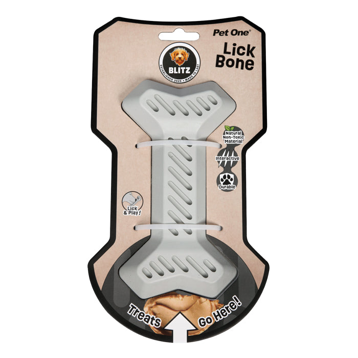 Blitz Dog Toy Rubber Lick Bone Grey Large