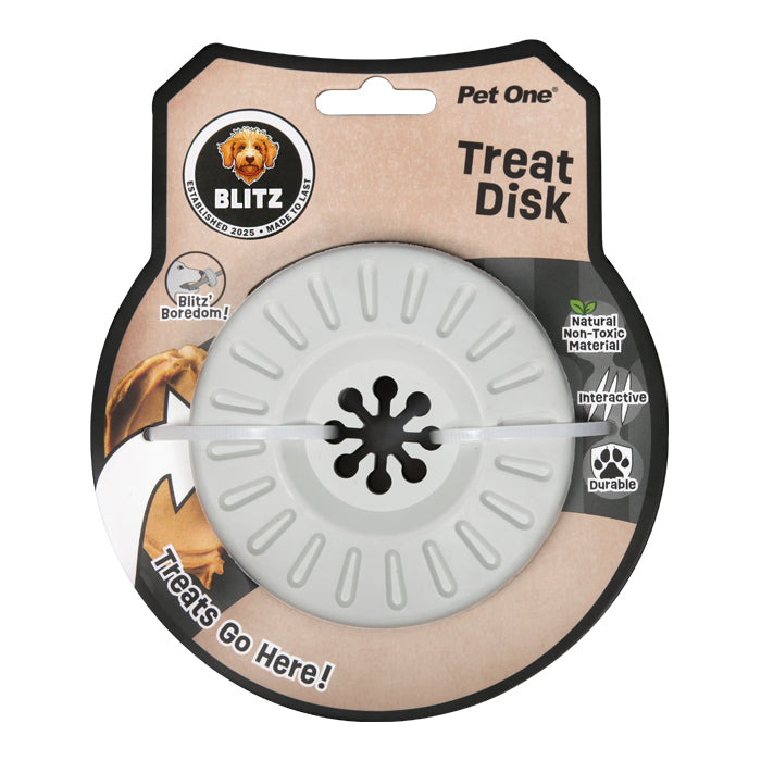 Blitz Dog Toy Rubber Treat Disk Grey 