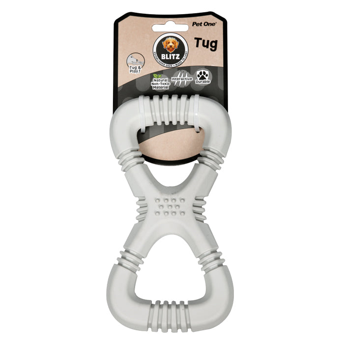 Blitz Dog Toy Rubber Tug Grey Medium
