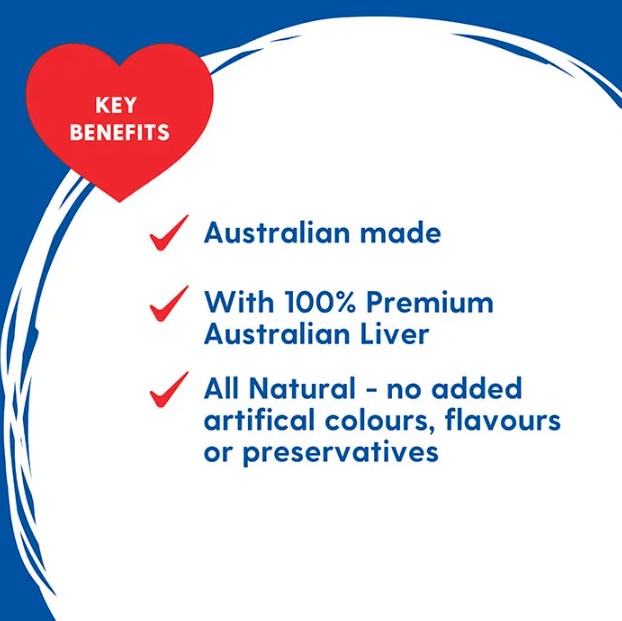 Love Em Air Dried Beef Liver Dog Training Treats 500g