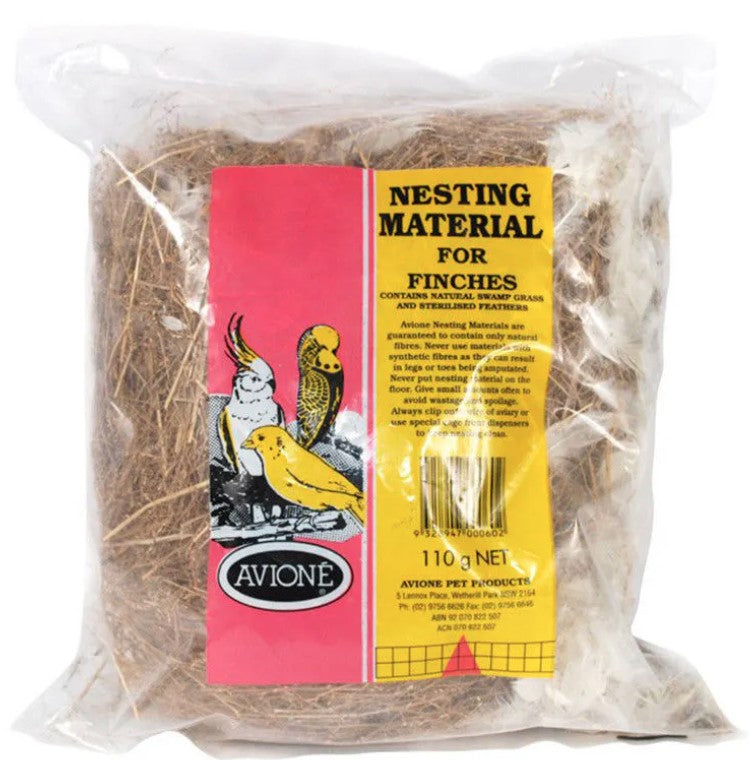 Avione Swamp Grass & Feathers Nesting Material For Finches 110g 