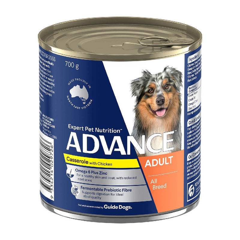 Advance Adult Dog Wet Can Food Casserole Chicken 700g