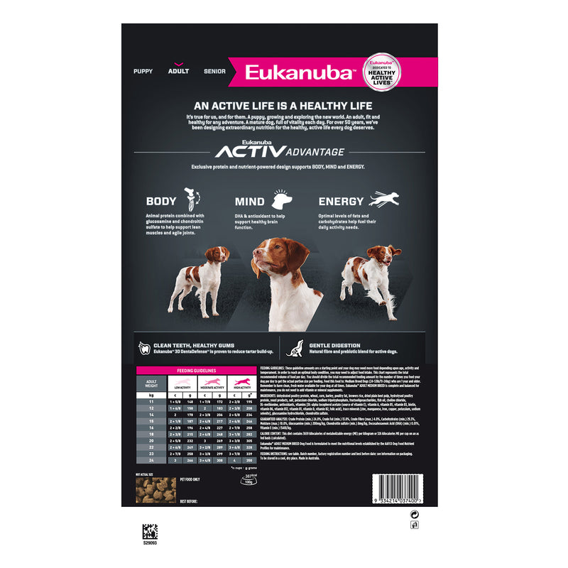 Eukanuba Adult Dog Food Medium Breed 15kg * Click & Collect Or Local Delivery*