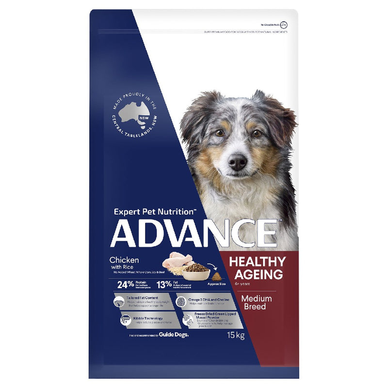 Advance Dog Healthy Ageing Medium Breed Chicken With Rice 15kg