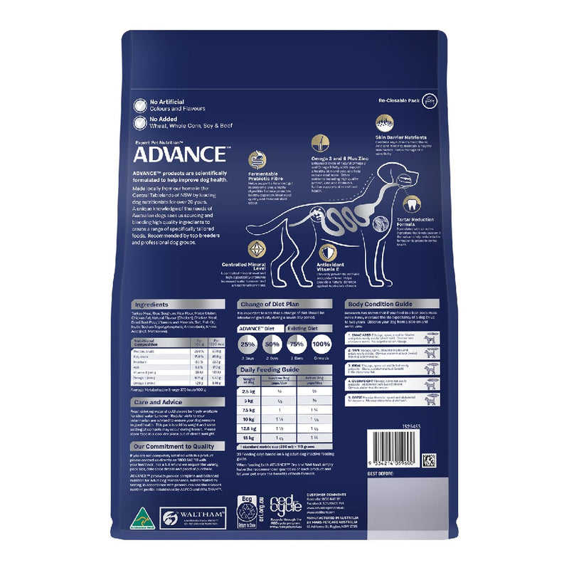 Advance Dog Food For Terriers Small Breed Turkey With Rice 2.5kg