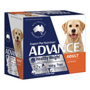 Advance Dog Trays Wet Food Adult Healthy Weight With Turkey & Rice 12 X 100g