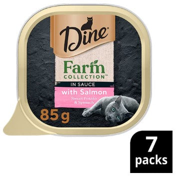 Dine Farm Collection Salmon With Sweet Potato & Spinach Cat Wet Food (85g X 7pk)
