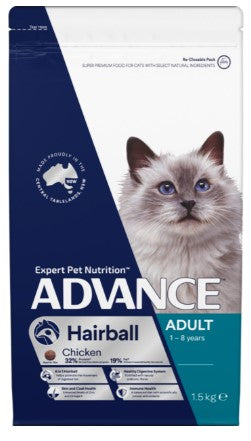 Advance Adult Cat Dry Food Hairball Chicken 1.5kg 