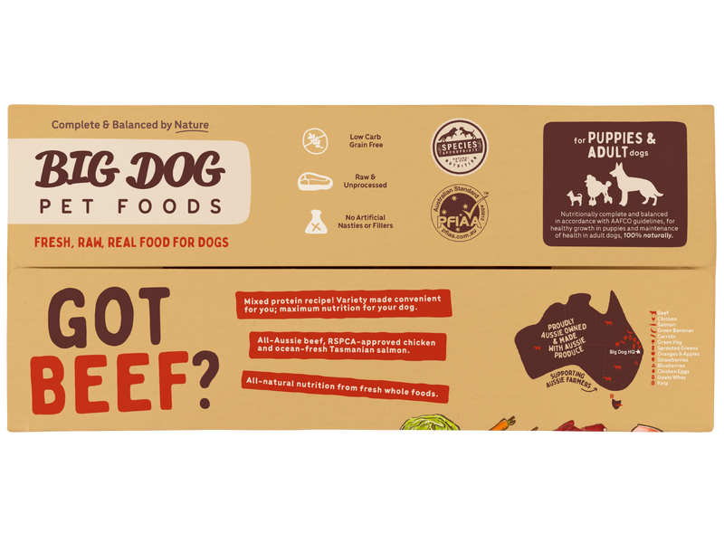 Big Dog Barf Beef Raw Dog Food Frozen 3kg