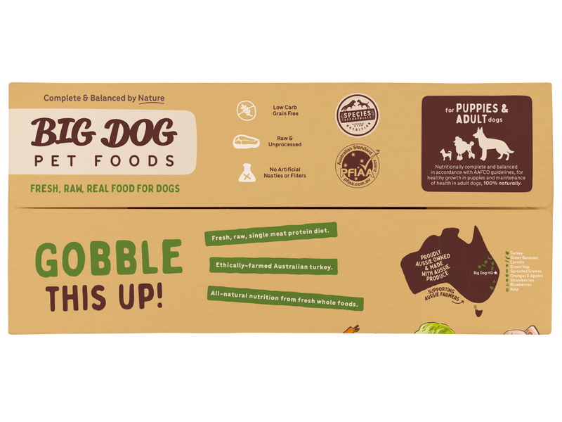 Big Dog Barf Turkey Raw Dog Food Frozen 3kg