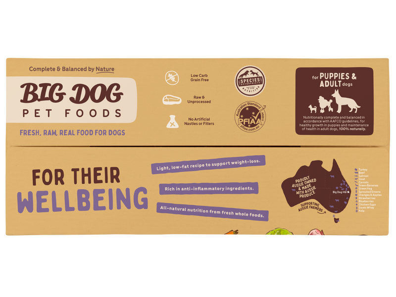 Big Dog Barf Wellbeing Raw Dog Food Frozen 3kg