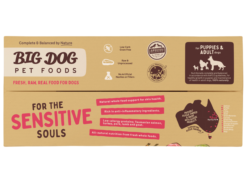 Big Dog Barf Sensitive Skin Raw Dog Food Frozen 3kg