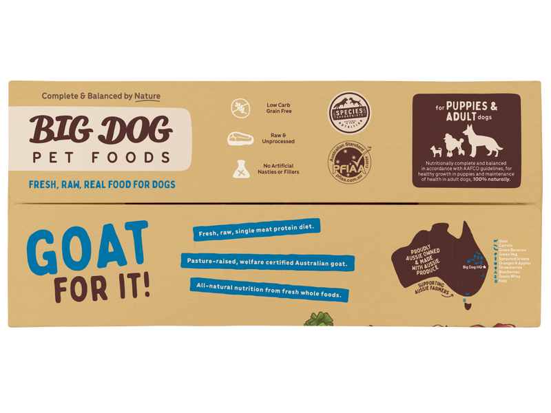 Big Dog Barf Goat Raw Dog Food Frozen 3kg