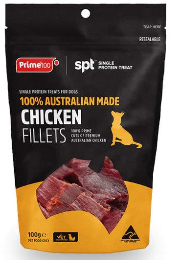 Prime 100 Dog Treats Chicken Fillets 100g