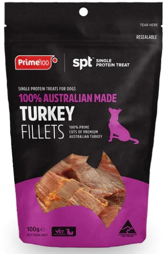 Prime 100 Dog Treats Turkey Fillets 100g