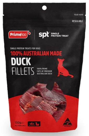 Prime 100 Dog Treats Duck Fillets 100g