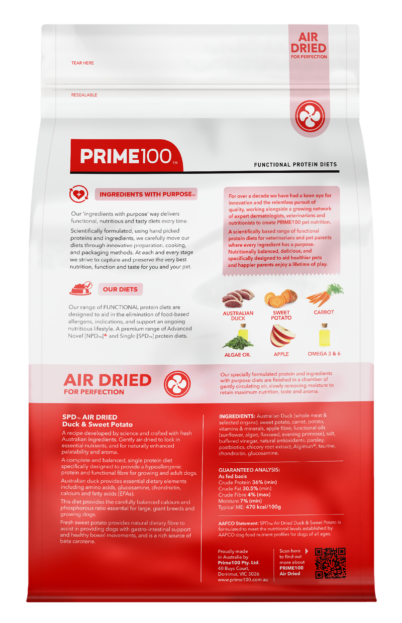 Prime 100 Spd™ Air Dried Duck & Sweet Potato 2.2kg