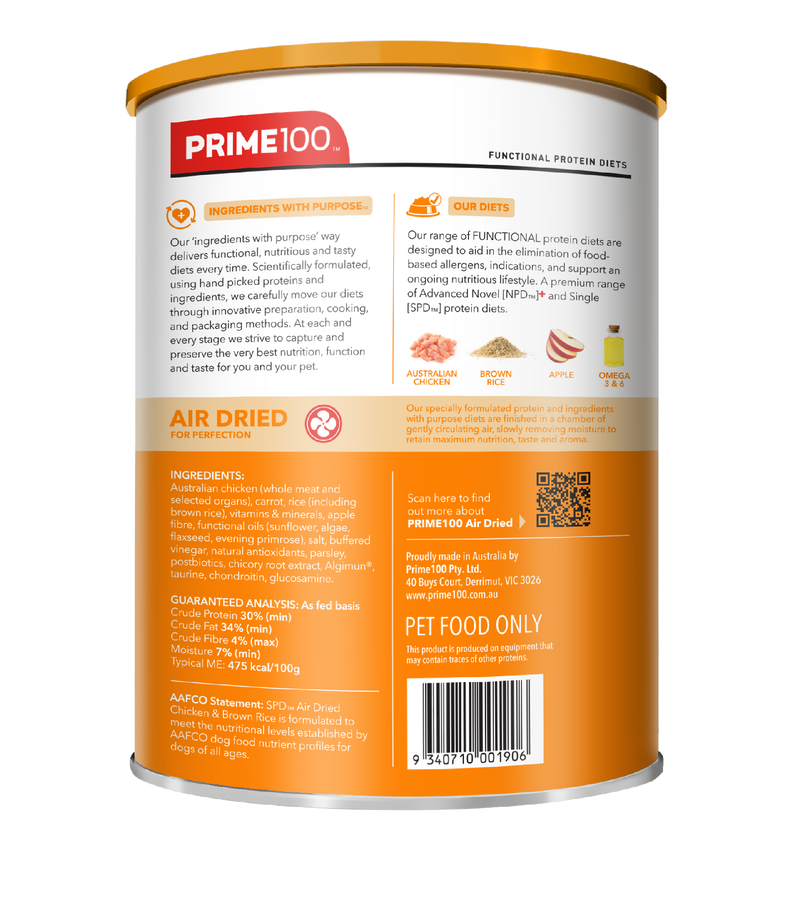 Prime 100 Spd™ Air Dried Chicken & Brown Rice 600g