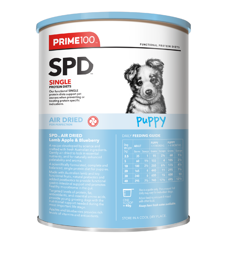 Prime 100 Spd™ Air Dried Puppy Lamb Apple & Blueberry 600g