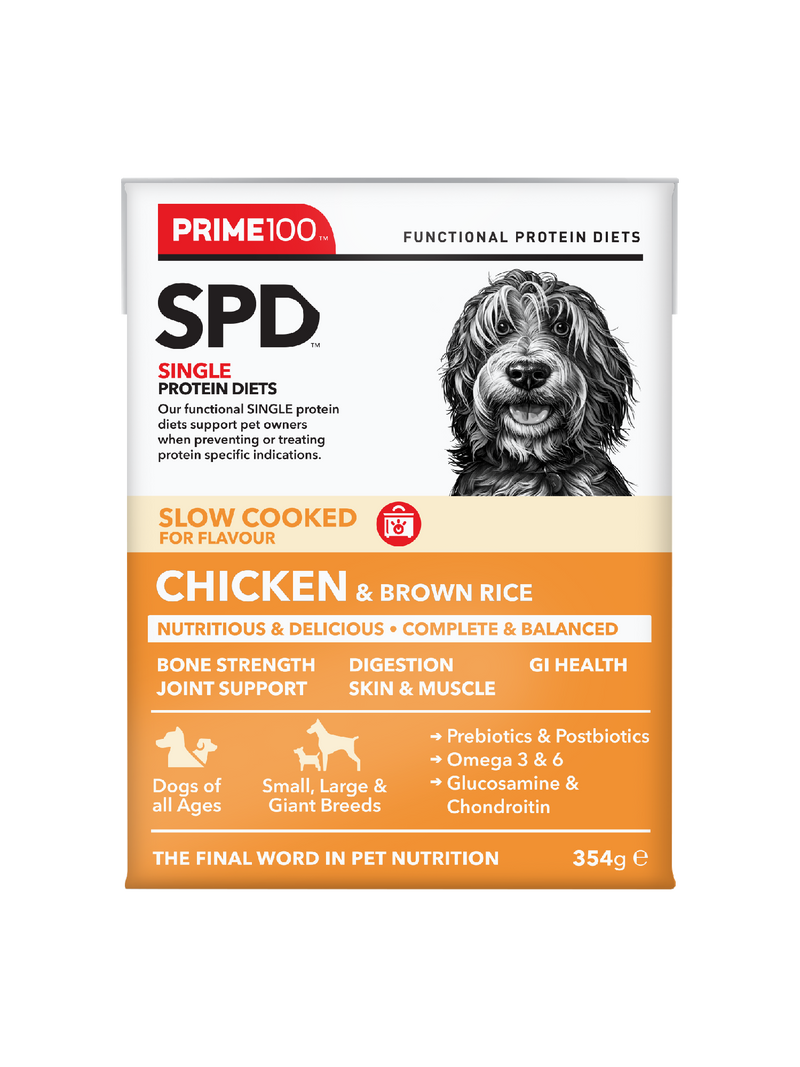 Prime 100 Spd™ Slow Cooked Chicken & Brown Rice 354g