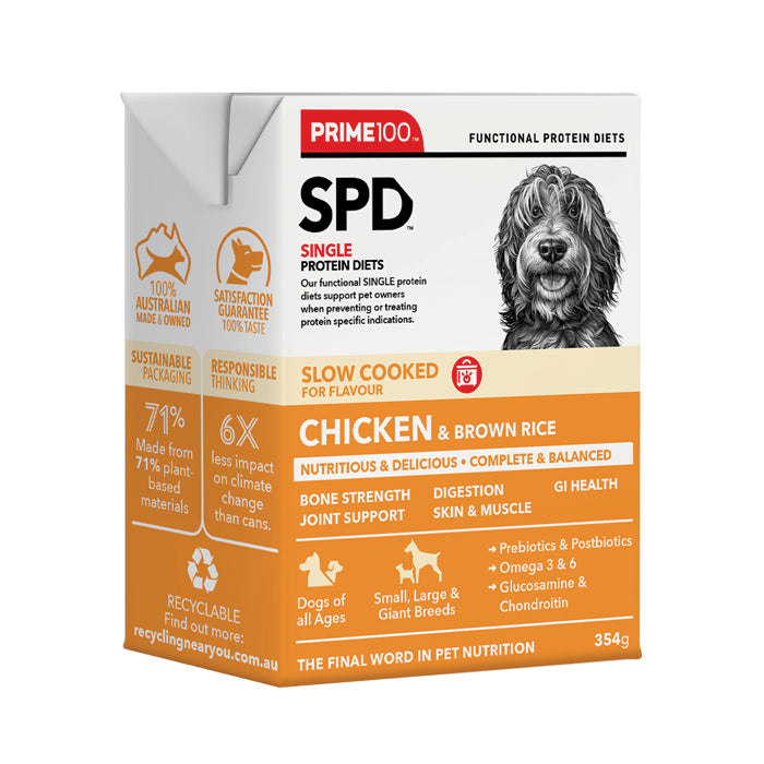Prime 100 Spd™ Slow Cooked Chicken & Brown Rice 354g