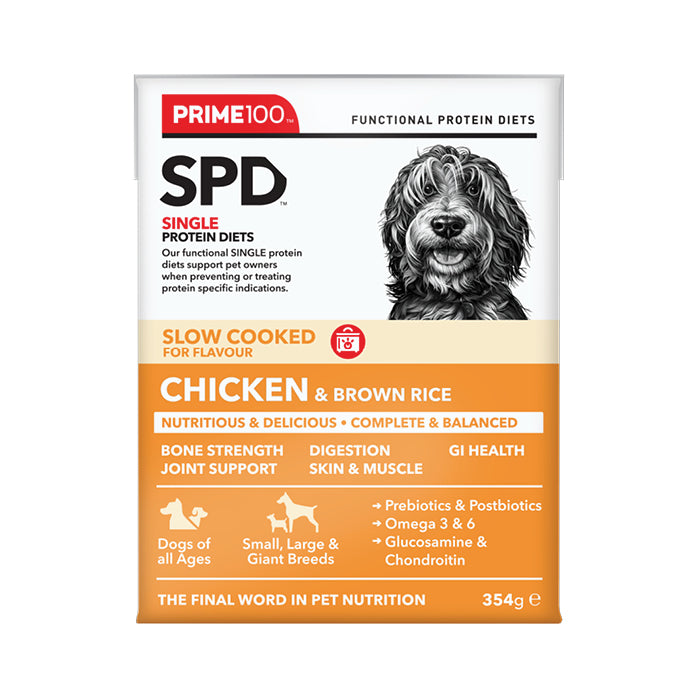 Prime 100 Spd™ Slow Cooked Chicken & Brown Rice 354g
