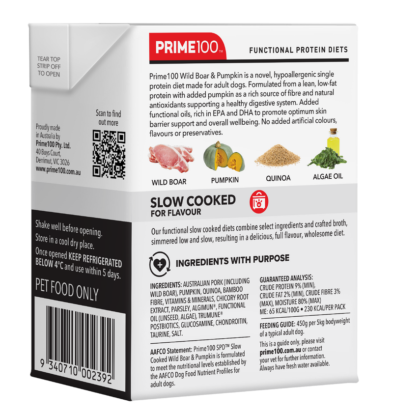 Prime 100 Spd™ Slow Cooked Wild Boar & Pumpkin 354g