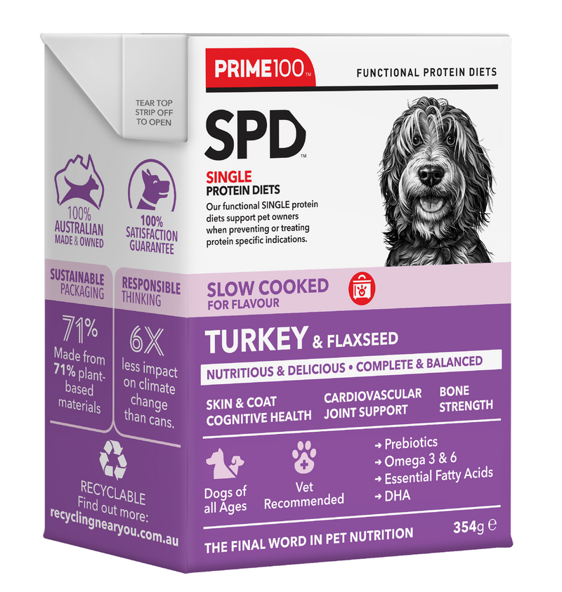 Prime 100 Spd™ Slow Cooked Turkey & Flaxseed 354g