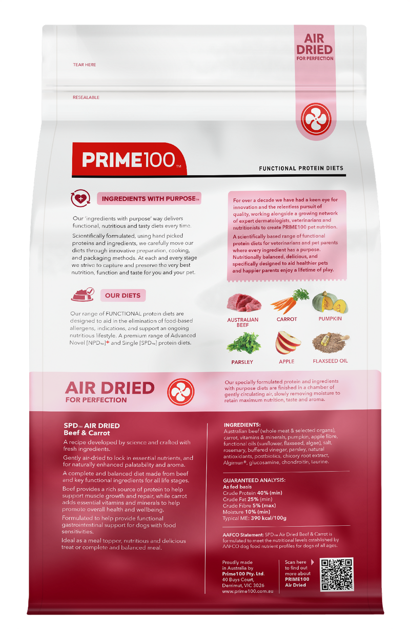 Prime 100 Spd™ Air Dried Beef & Carrot 2.2kg