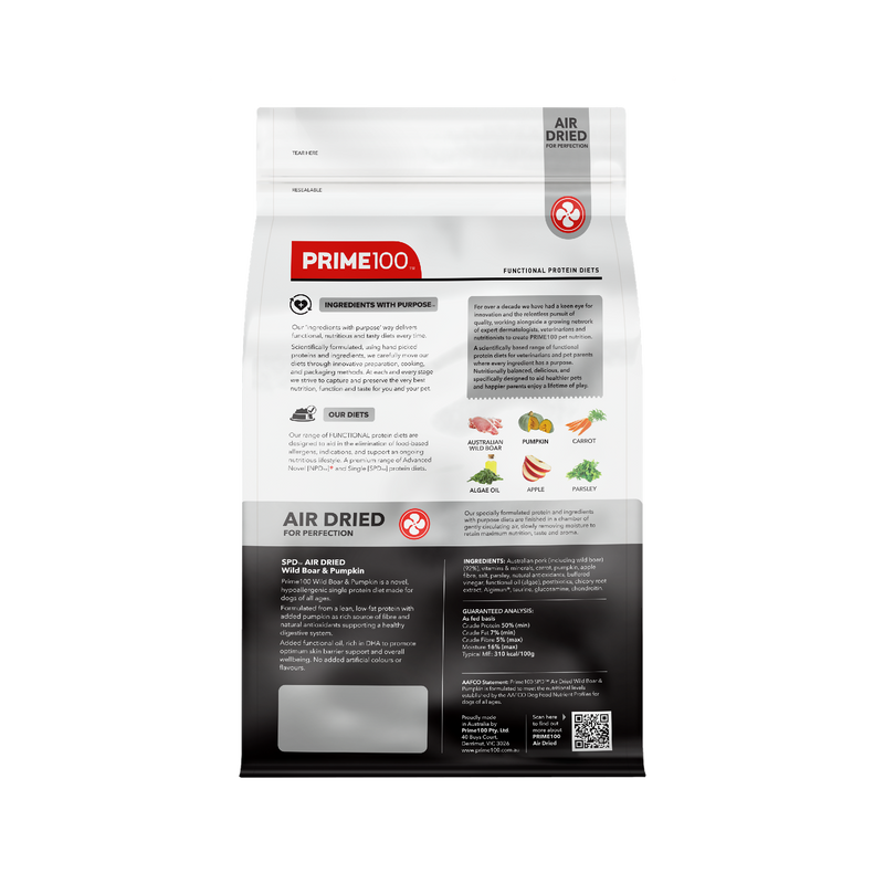 Prime 100 Spd™ Air Dried Wild Boar & Pumpkin 2.2kg